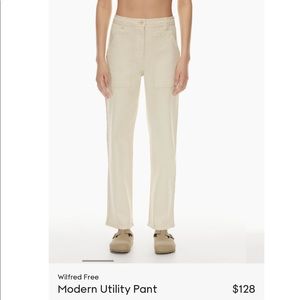 Aritzia Wilfred Free Modern Utility pant, Birch, 0